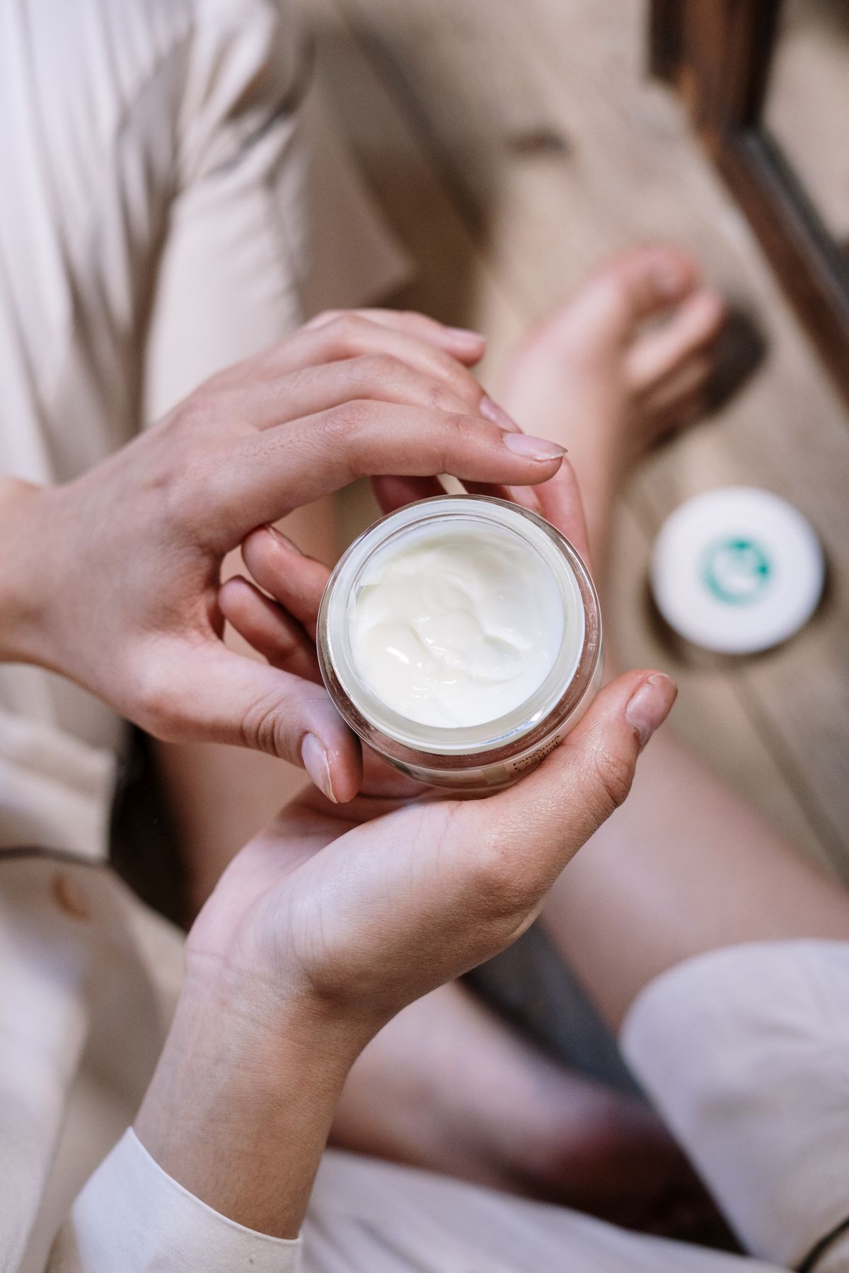 Foot cream and pedicure care at Safety Nails and Spa